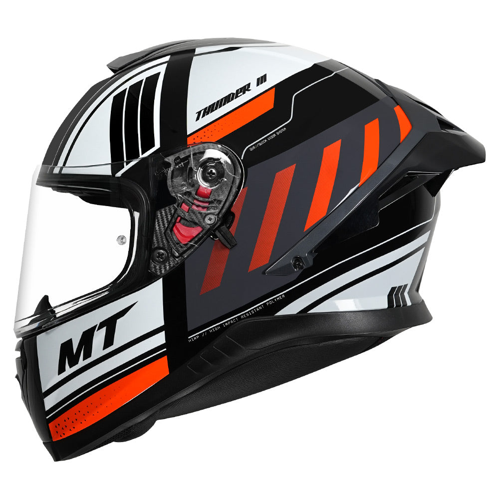 MT Thunder3 Pro Open Helmet orange side