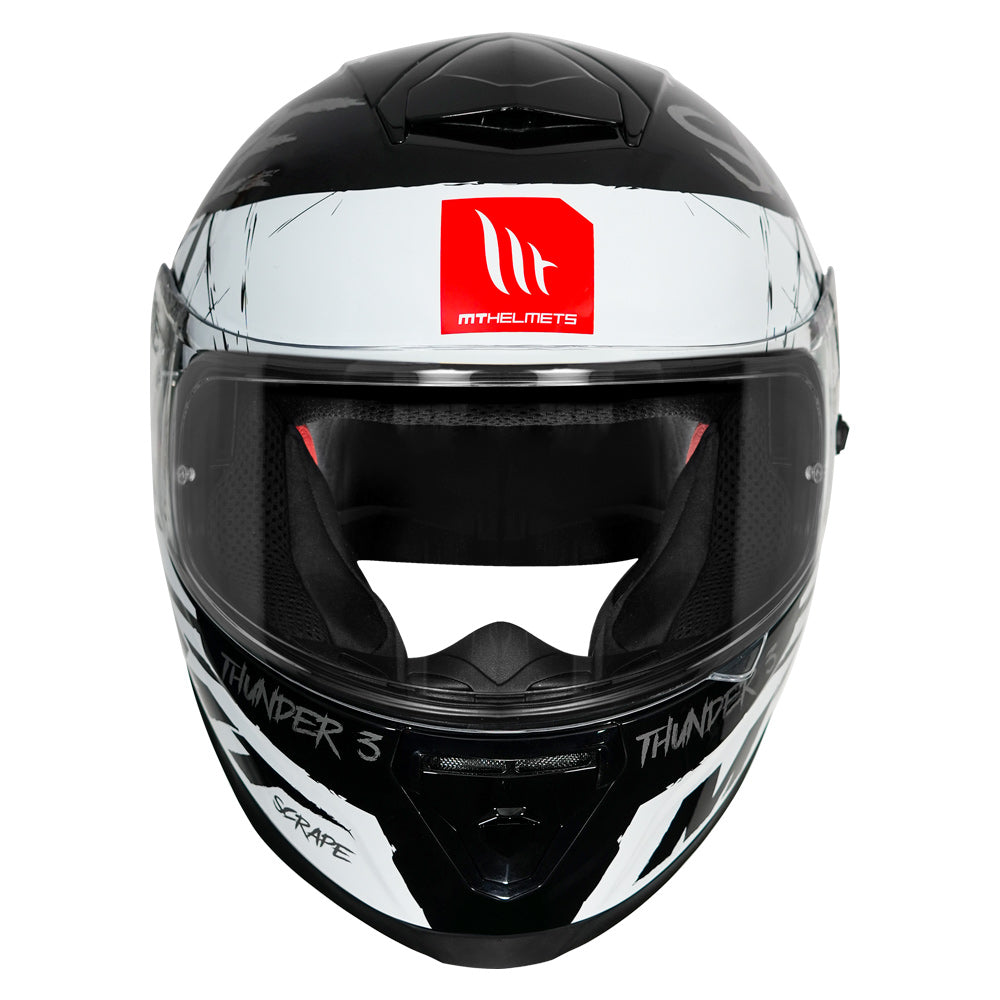 MT Thunder3 Pro Scrape Helmet white front
