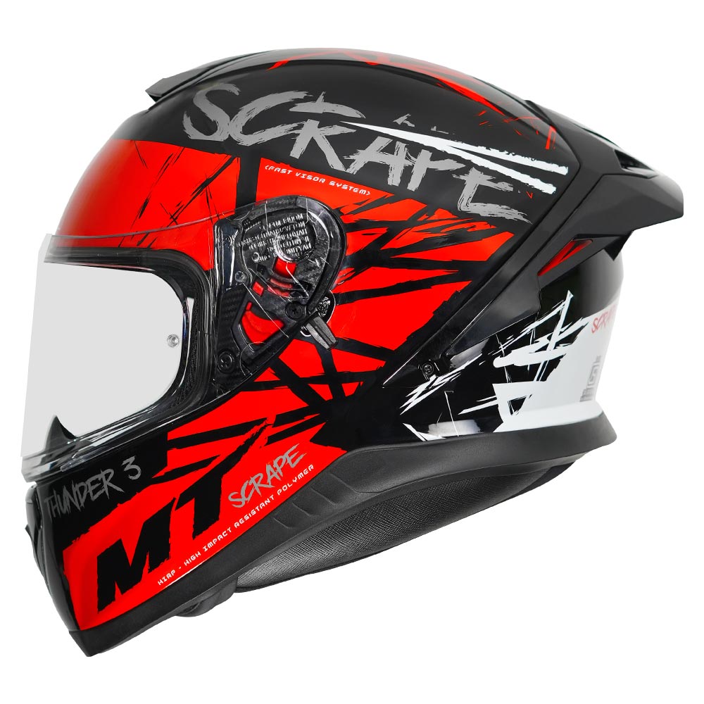 MT Thunder3 Pro Scrape Helmet red side