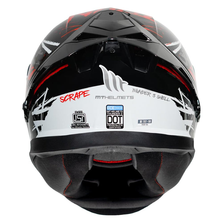 MT Thunder3 Pro Scrape Helmet red back