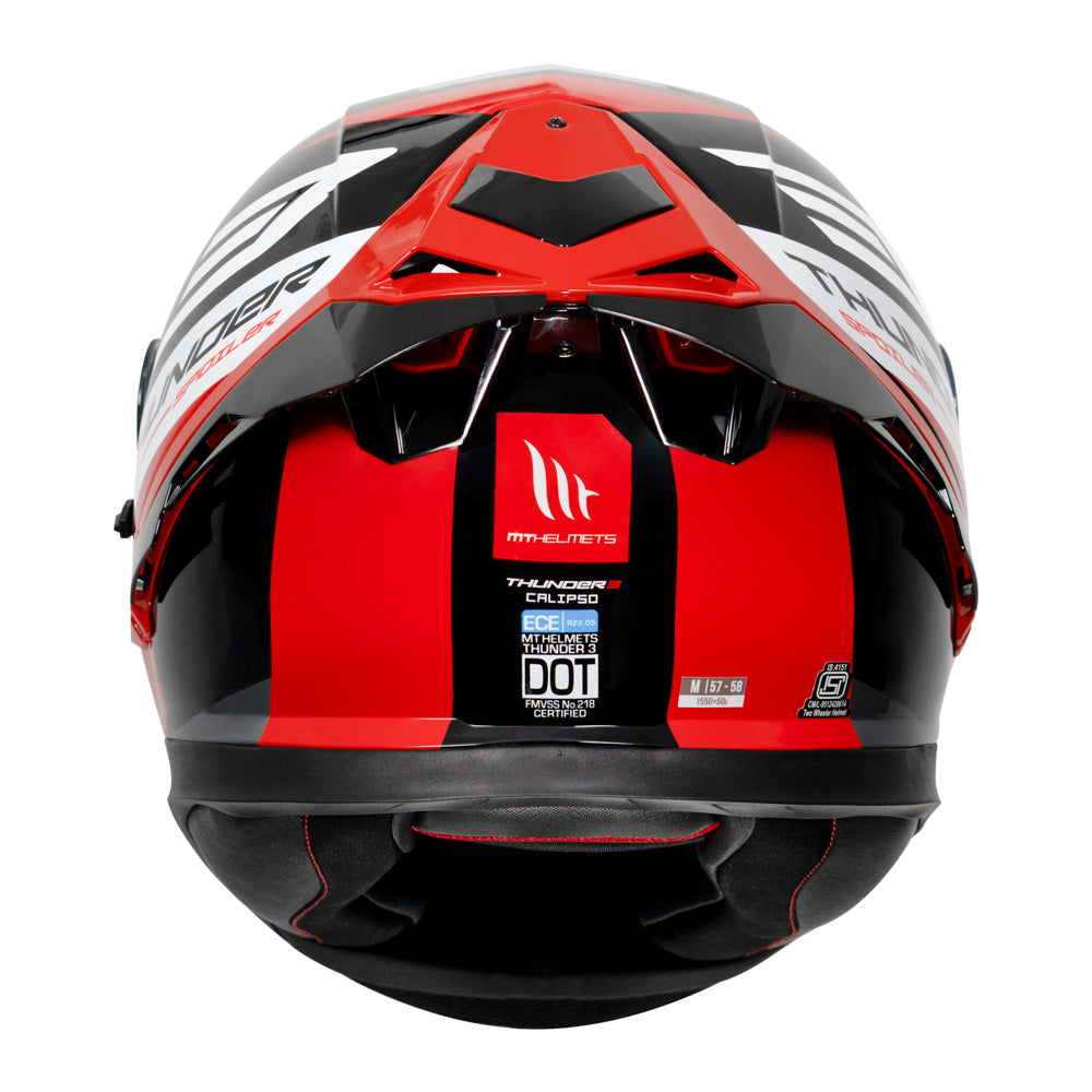 MT Thunder3 Pro Calipso Helmet red back