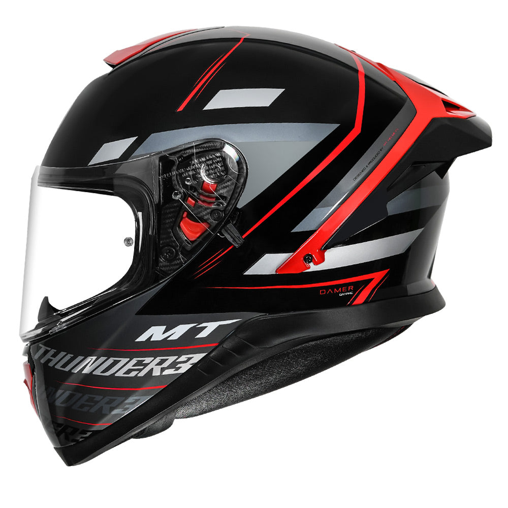 MT Thunder3 Pro Damer Helmet black & red side