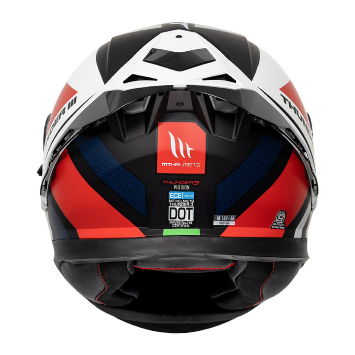 MT Thunder3 Pro Pulsion Helmet matt red back