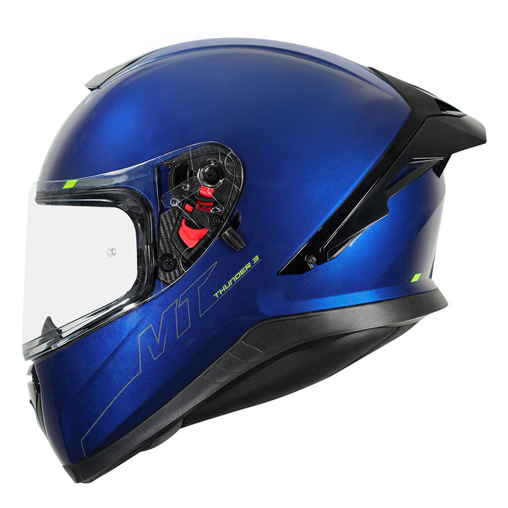 MT Thunder3 Pro Solid Blue Helmet side