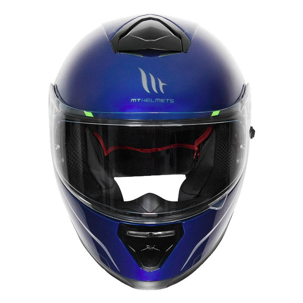 MT Thunder3 Pro Solid Blue Helmet front