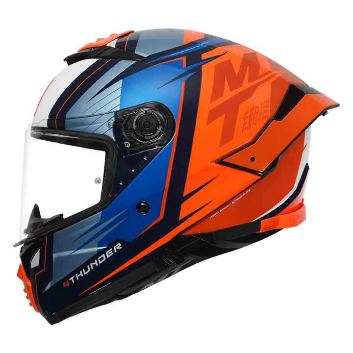 MT Thunder4 Pental Helmet fluorescent orange side