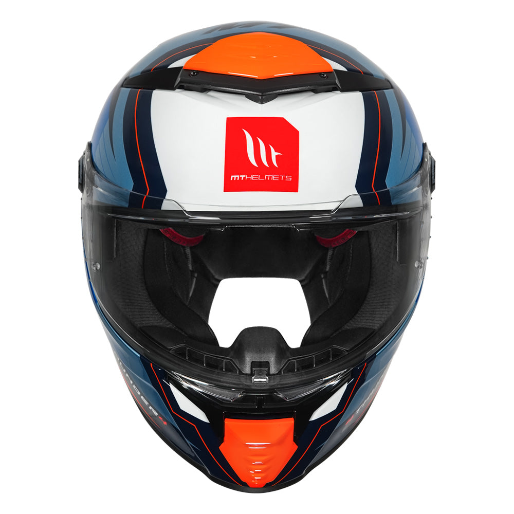 MT Thunder4 Pental Helmet fluorescent orange front