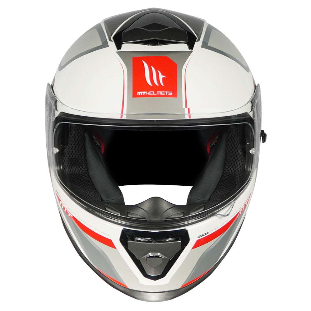 MT Thunder3 Pro Nova Helmet white red front