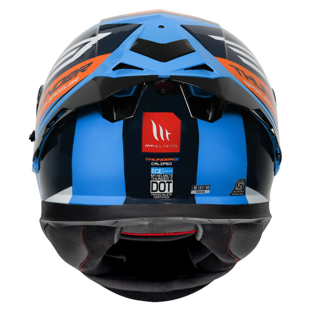 MT Thunder3 Pro Calipso Helmet blue back