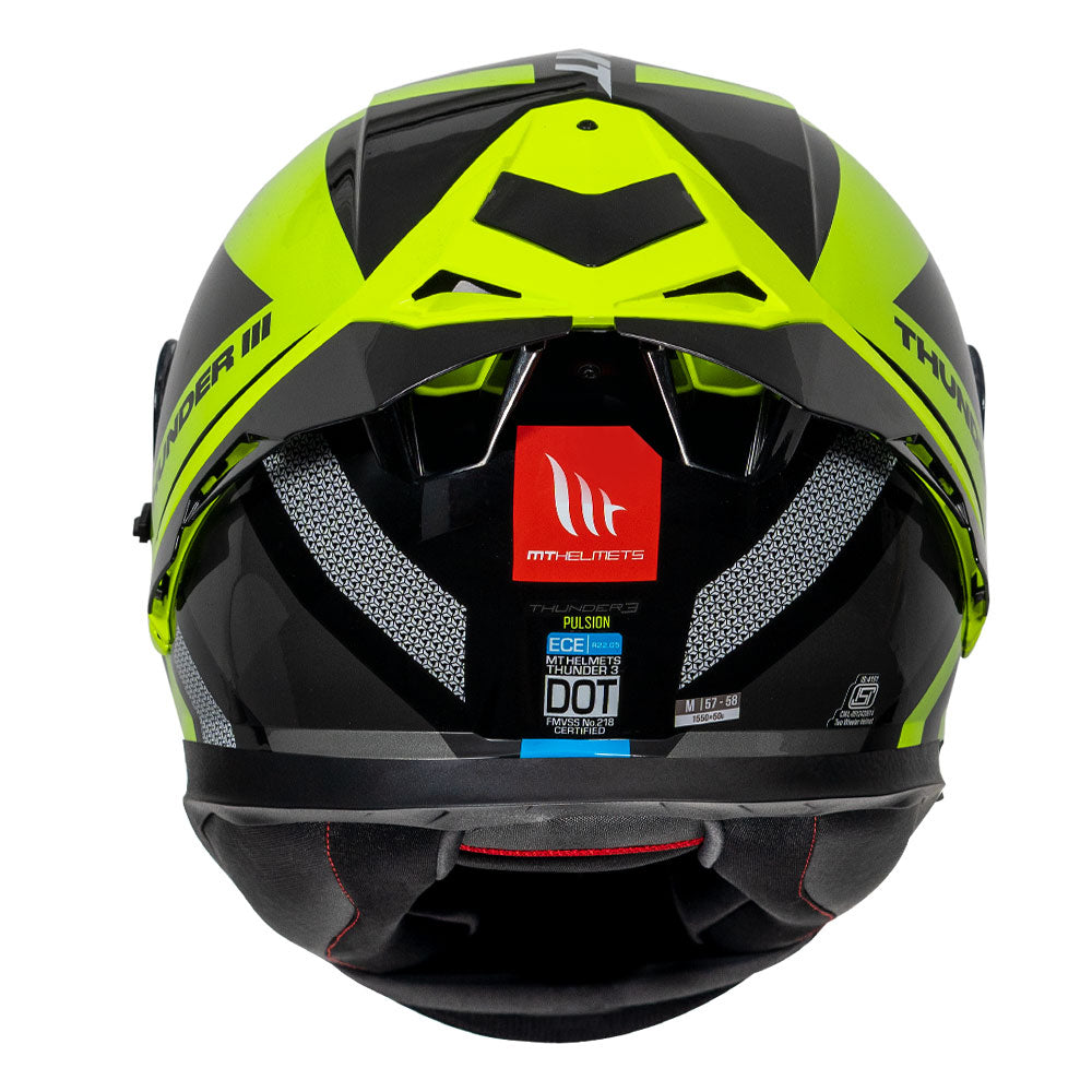 MT Thunder3 Pro Pulsion Helmet yellow back