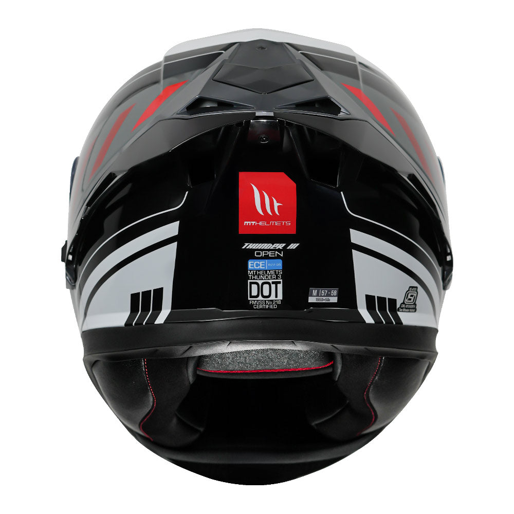 MT Thunder3 Pro Open Helmet red back