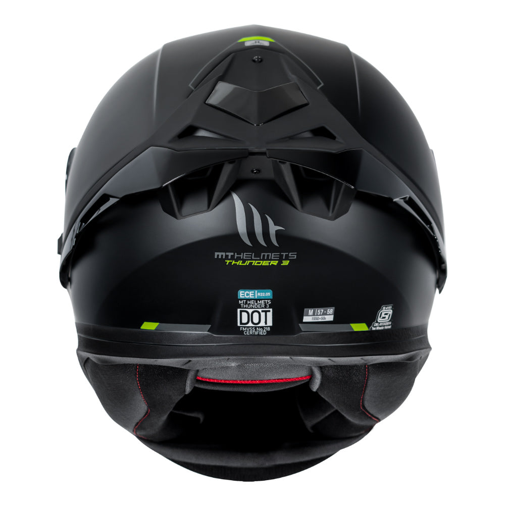 MT Thunder3 Pro Solid Helmet (Matt) back