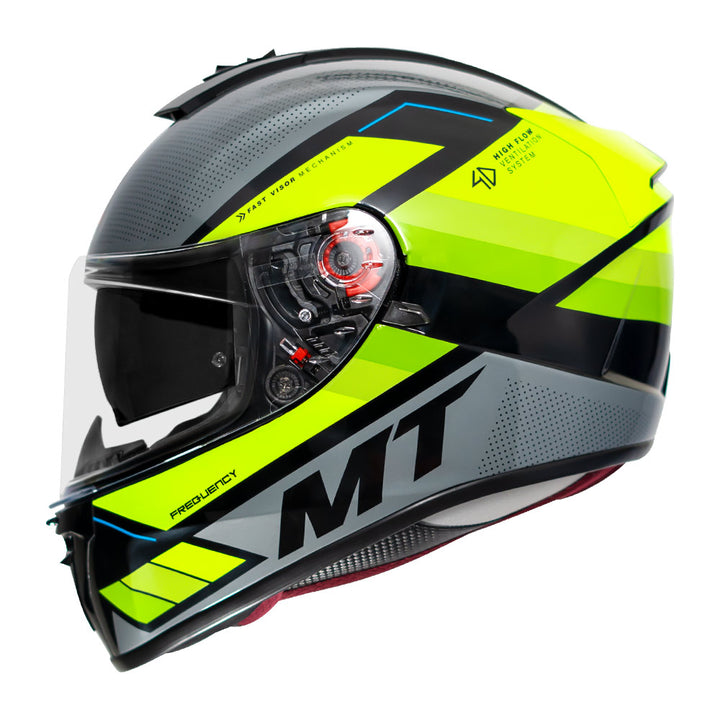 MT Blade 2SV Frequency Helmet fluorescent yellow side