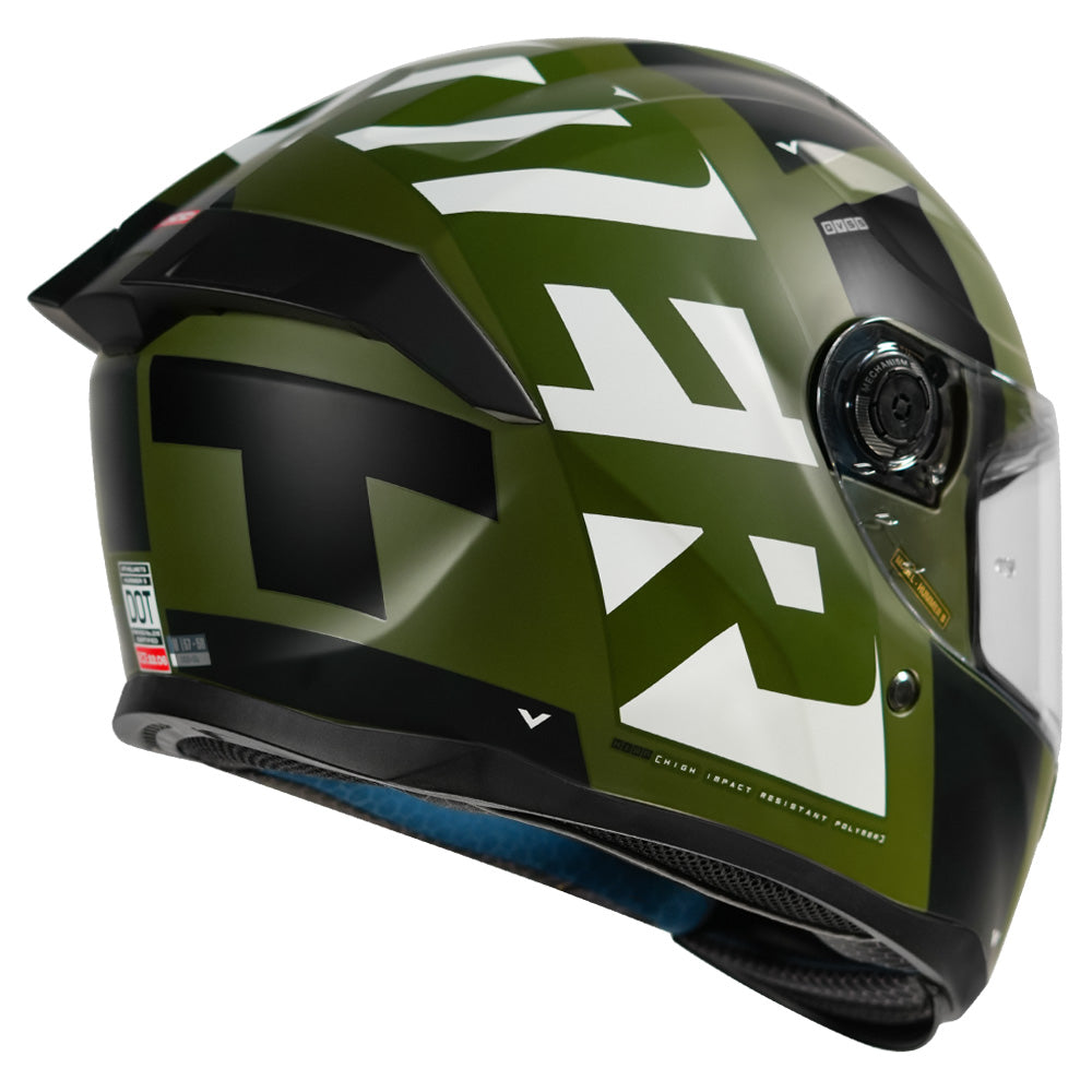 MT Hummer B Air Helmet military green back angled