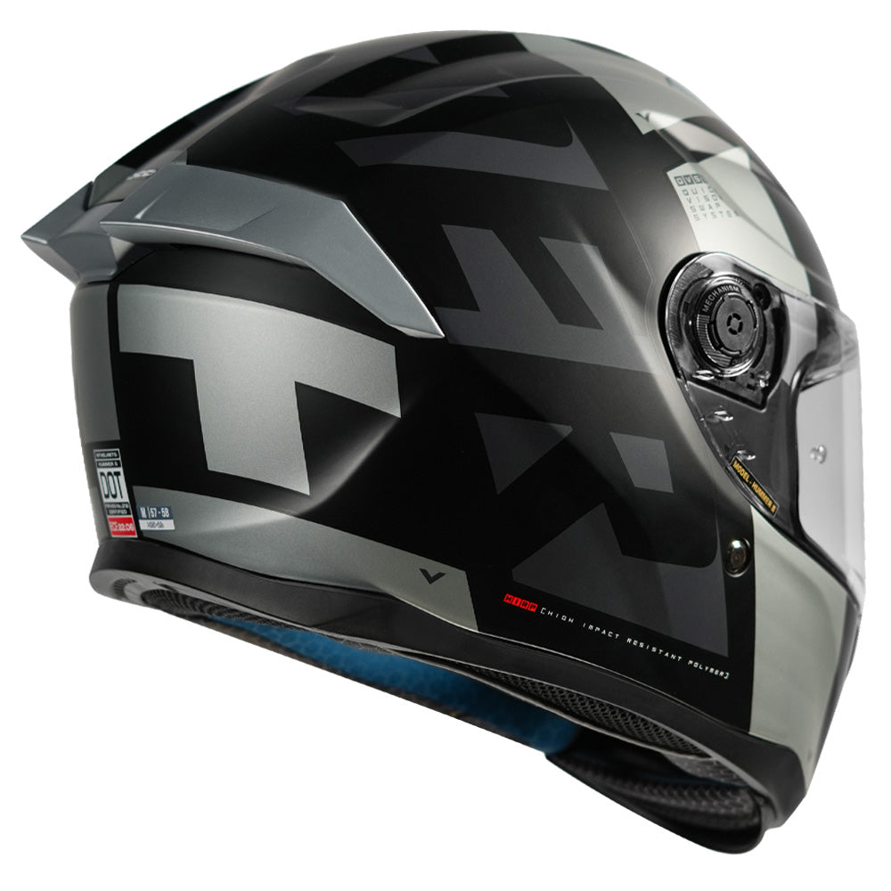 MT Hummer B Air Helmet grey angled back