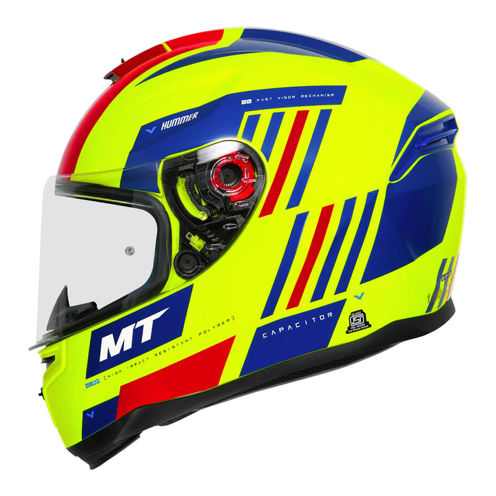MT Hummer Capacitor Helmet fluorescent yellow side
