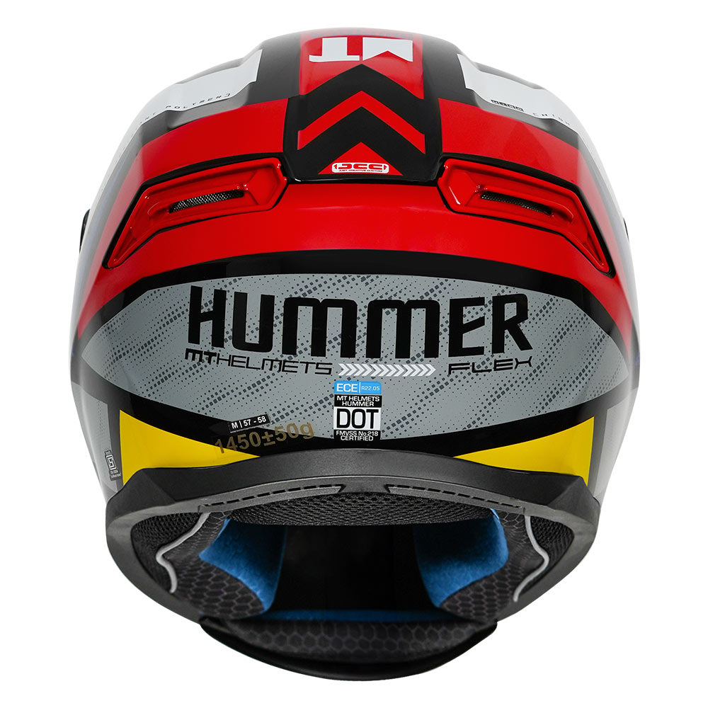 MT Hummer Flex Motorcycle Helmet white back