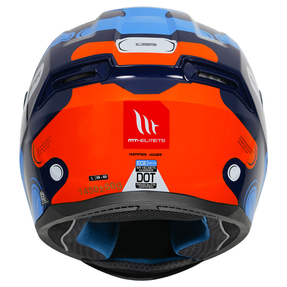 MT Hummer Liquer Helmet blue back