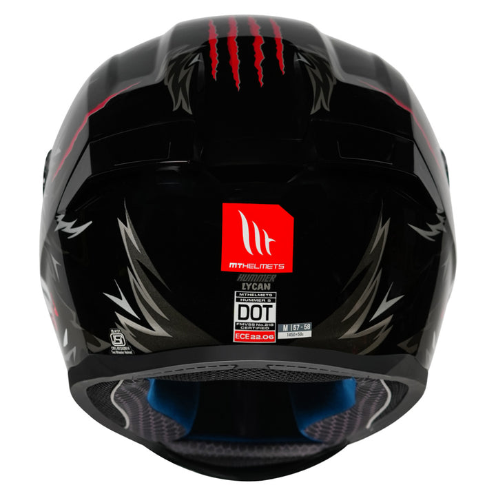 MT Hummer B Lycan Helmet black back