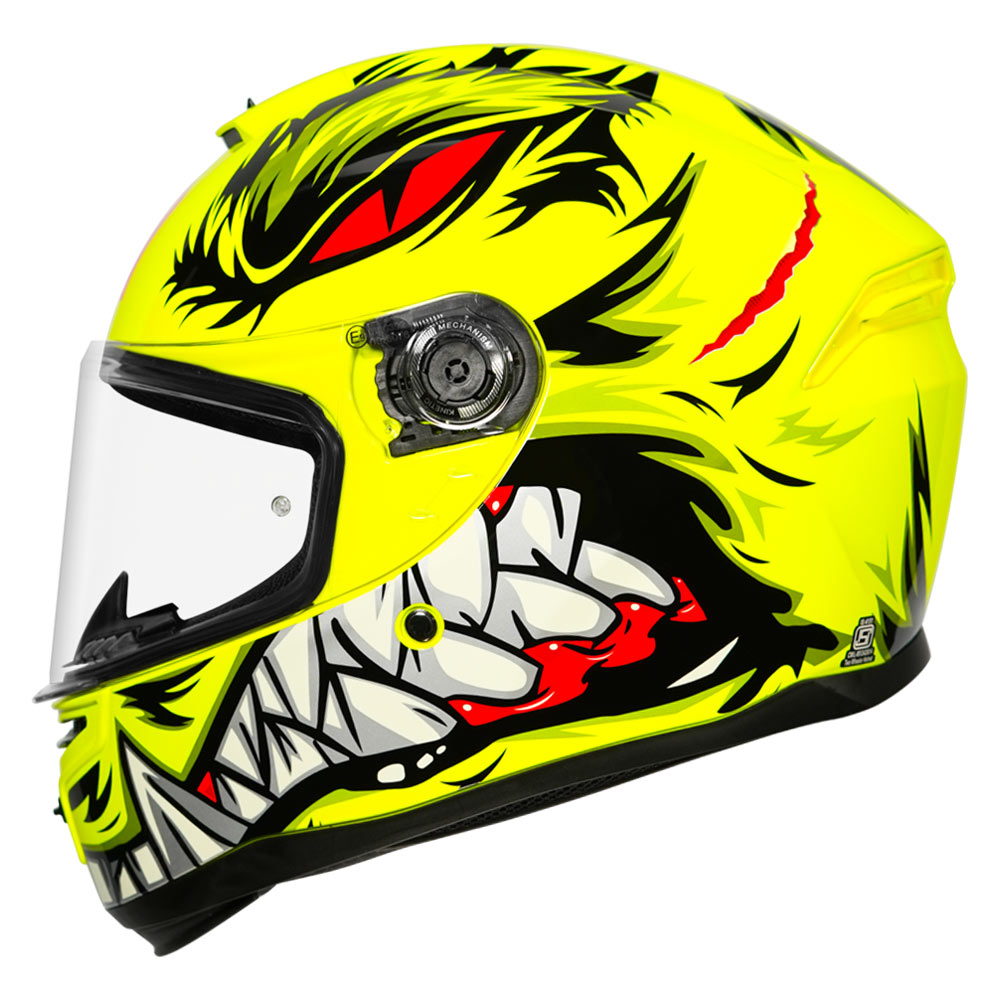 MT Hummer B Lycan Helmet fluorescent yellow side