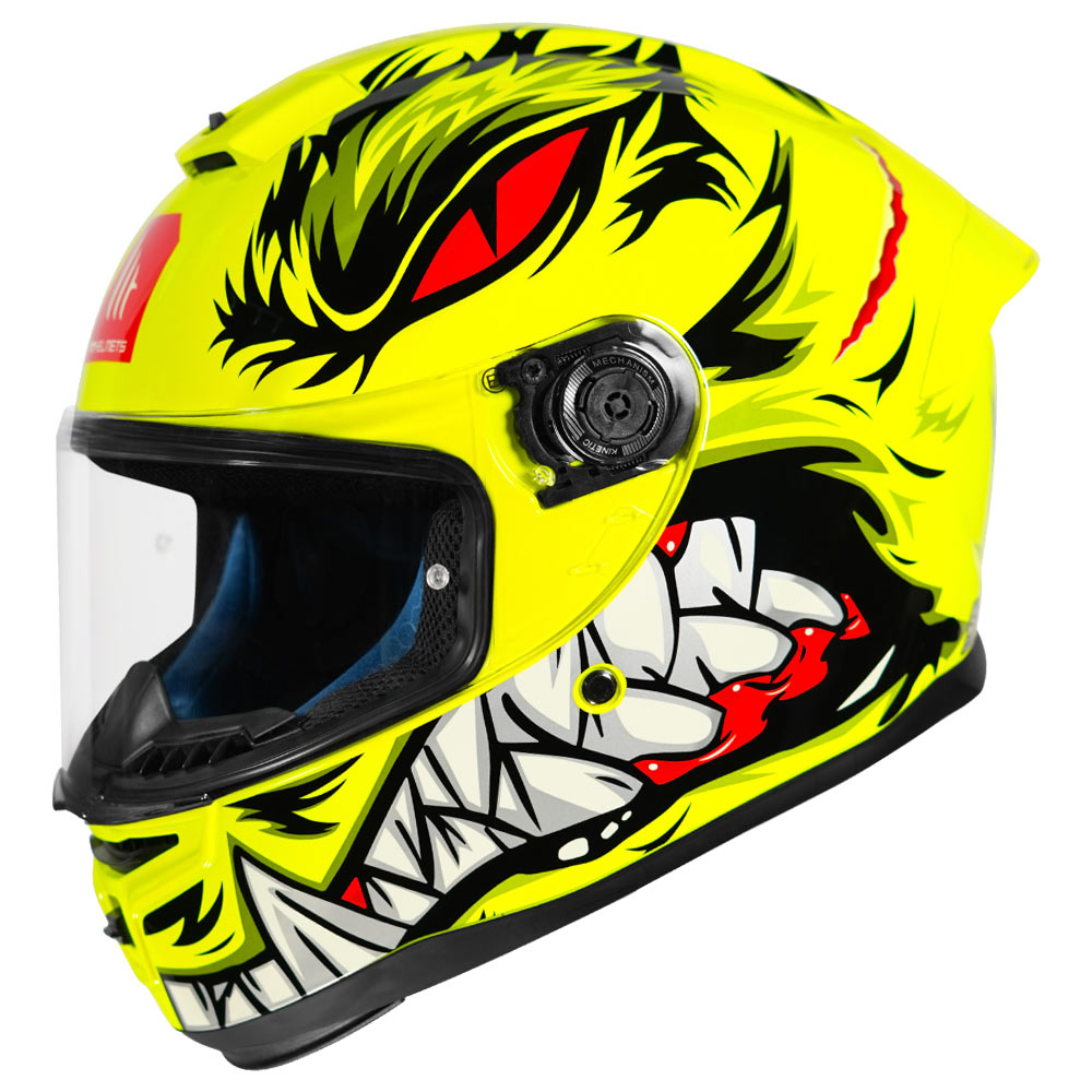 MT Hummer B Lycan Helmet fluorescent yellow front angled