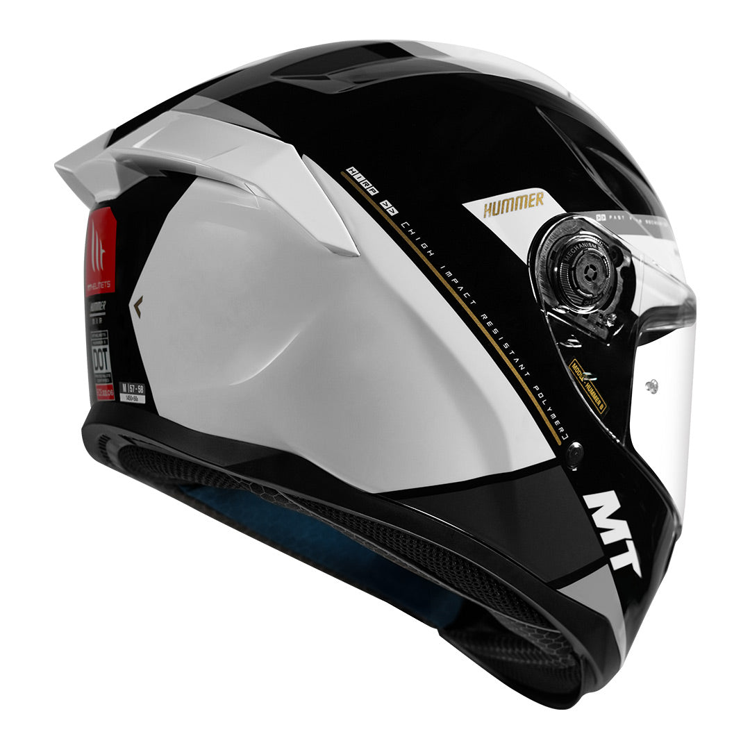 MT Hummer B MIR Helmet black back angled