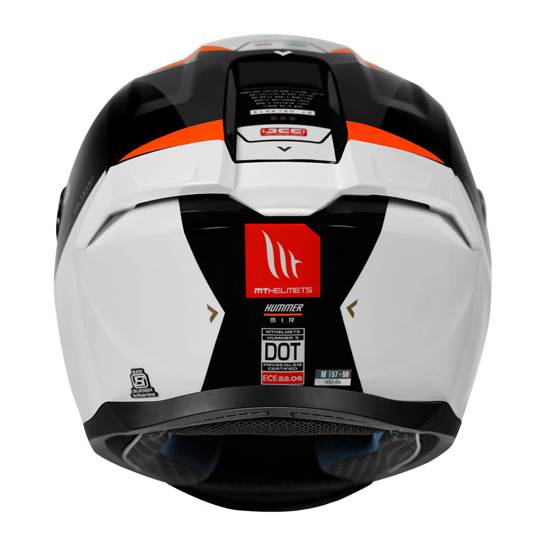 MT Hummer B MIR Helmet orange back