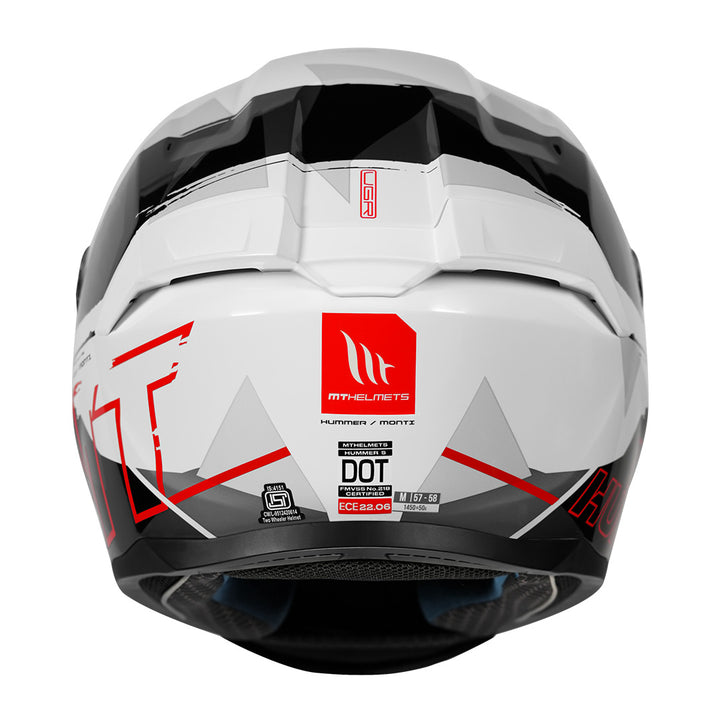 MT Hummer B Monti Helmet white back