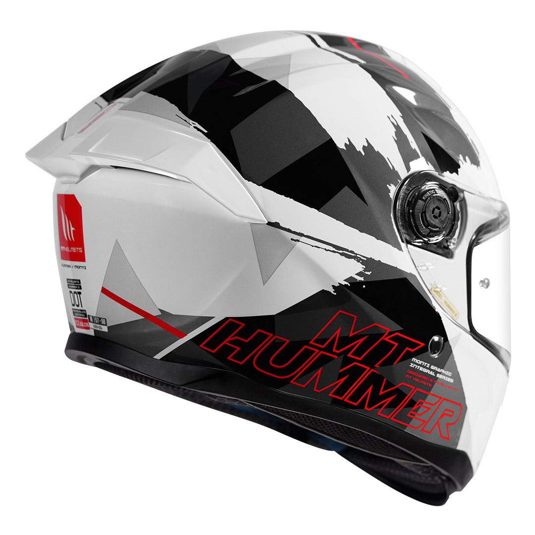 MT Hummer B Monti Helmet white back angled