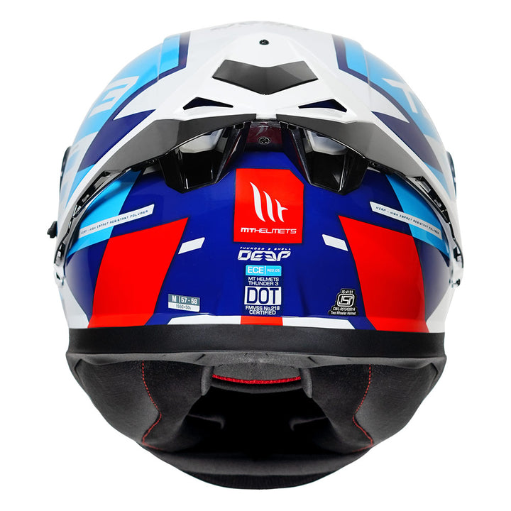 MT Thunder3 Pro Deep Helmet blue back