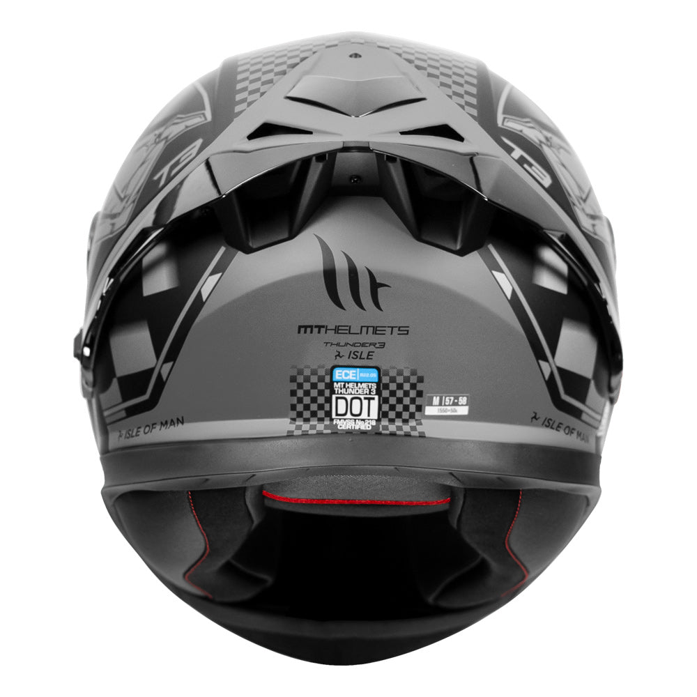 MT Thunder3 Pro Isle of Man Helmet grey back
