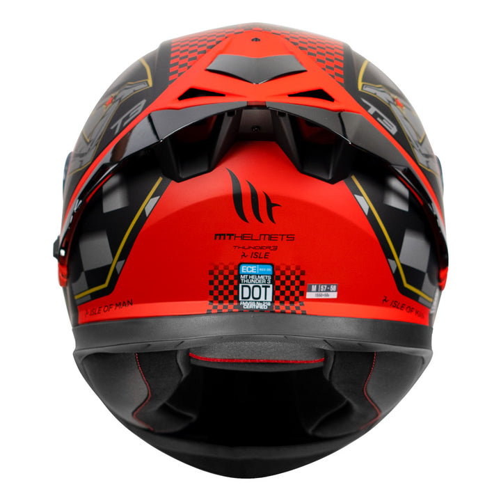 MT Thunder3 Pro Isle of Man Helmet red back