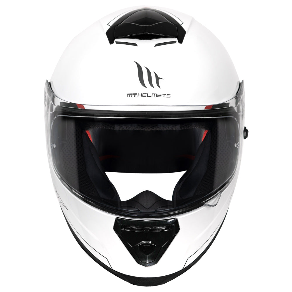 MT Thunder3 Pro Solid White Helmet front