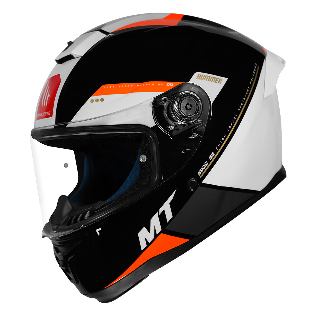 MT Hummer B MIR Helmet orange front angled