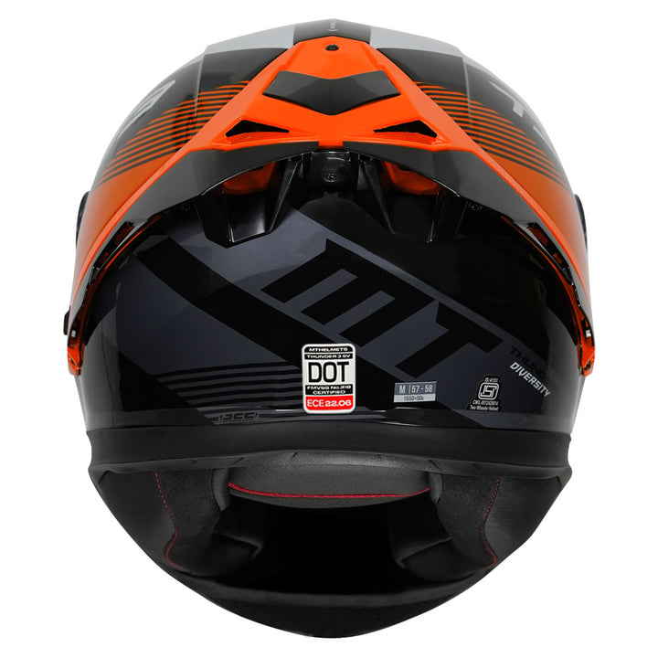 MT Thunder3 Pro Diversity Helmet orange back