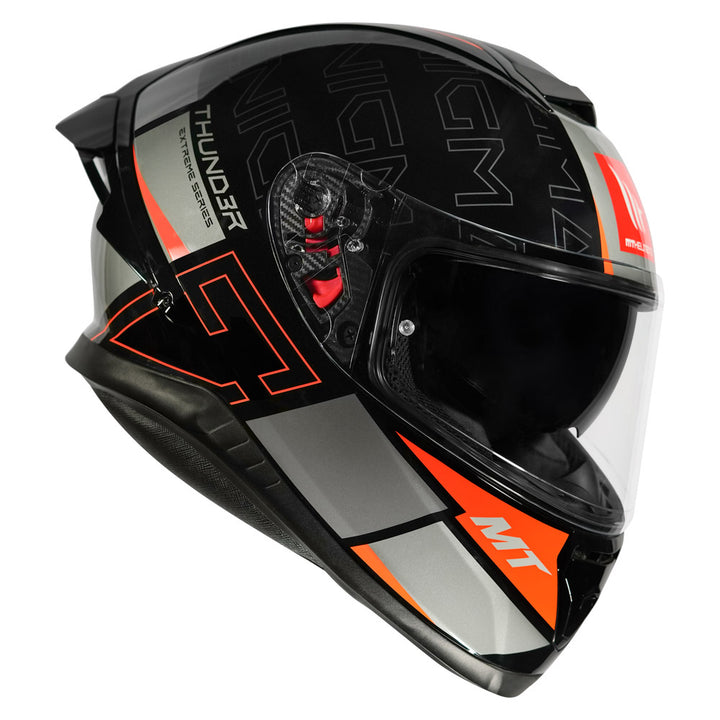 MT Thunder3 Pro Enigma Helmet orange frontal view