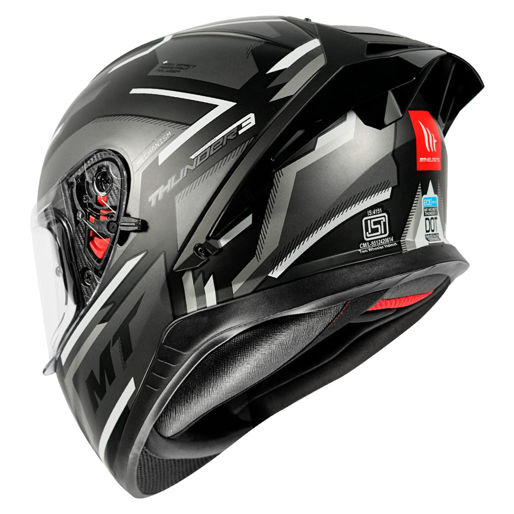 MT Thunder3 Pro Blaze Helmet matt black backside