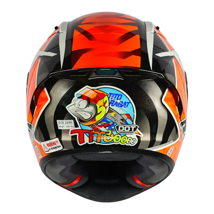 NHK GP R Tech Street Rabat Helmet orange back