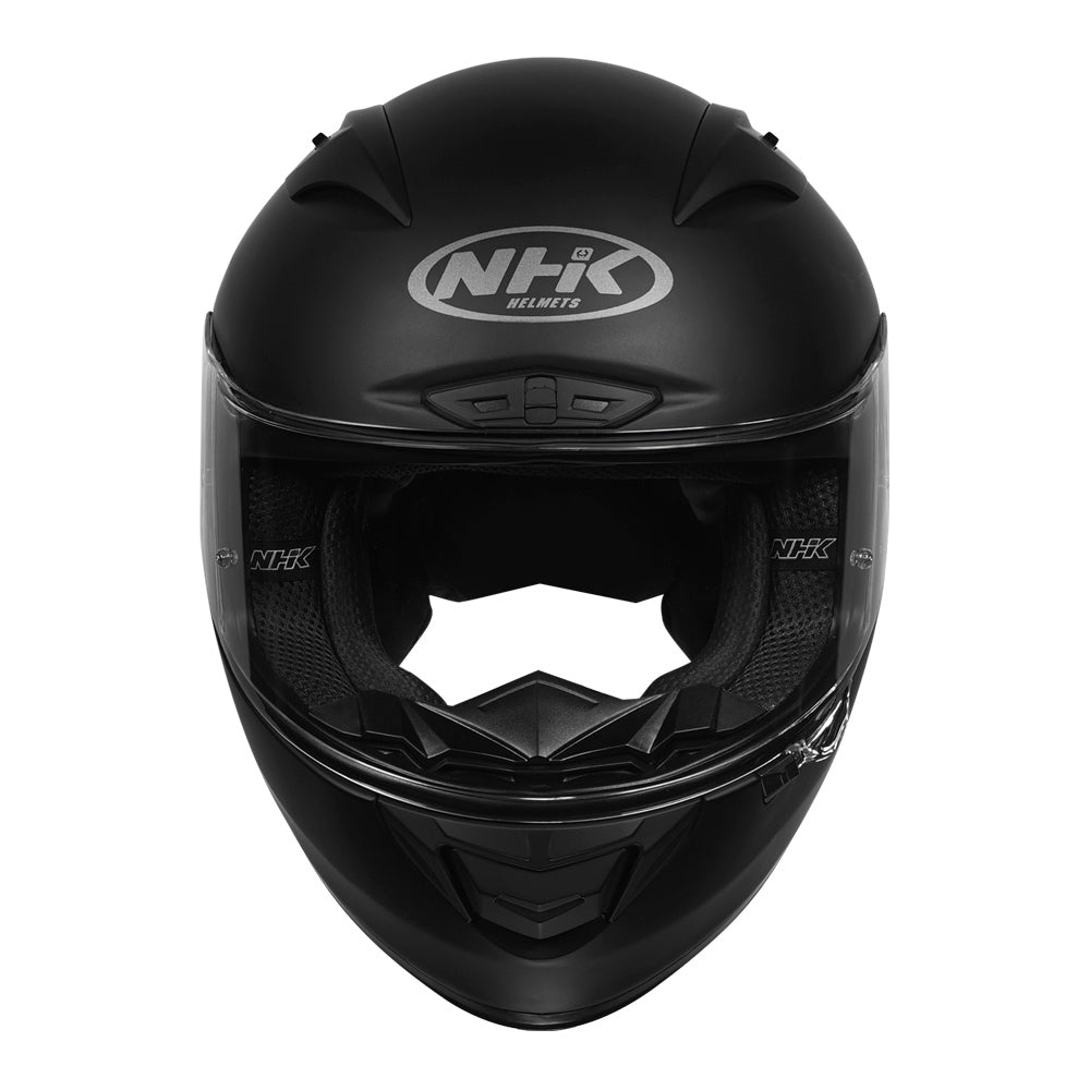 NHK GP R Tech Street Solid Black Helmet front