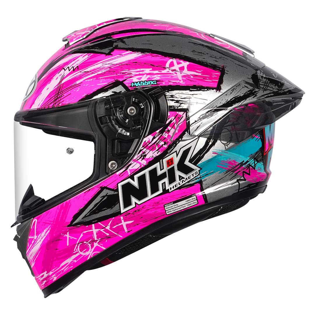 NHK K5R Archie Helmet teal and pink side