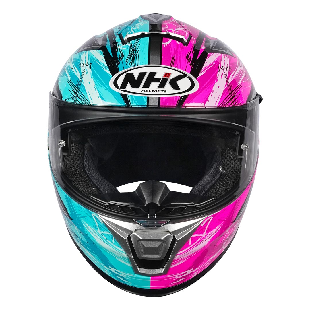 NHK K5R Archie Helmet teal and pink front