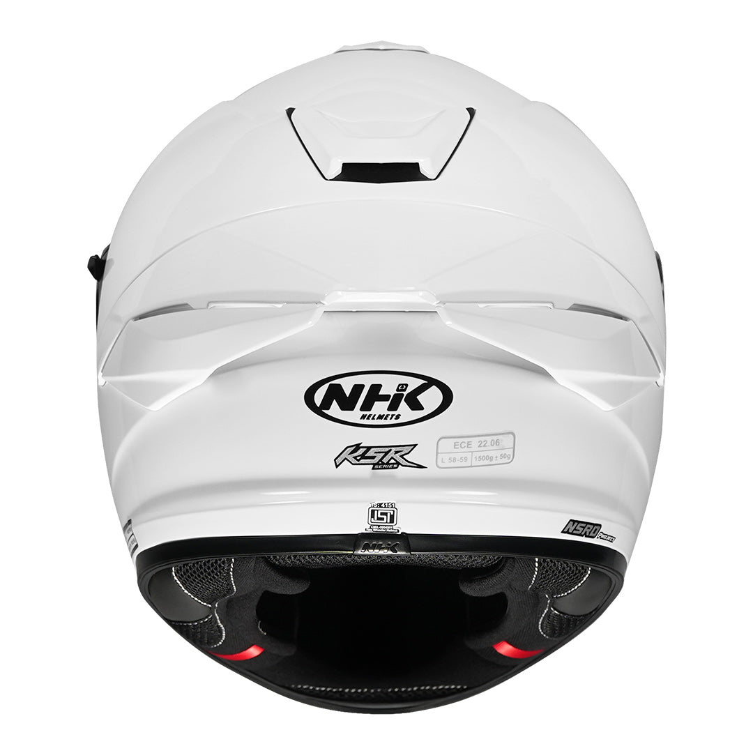 NHK K5R Solid White Helmet back