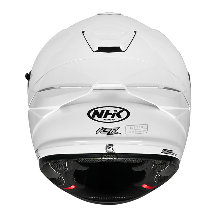 NHK K5R Solid White Helmet back