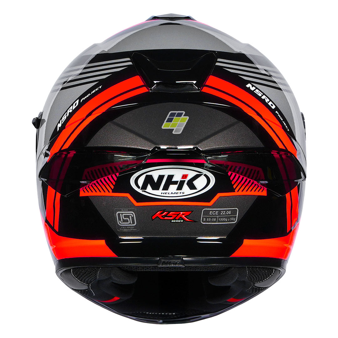 NHK K5R Fader Helmet black red back