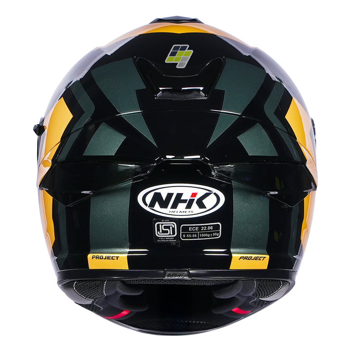 NHK K5R Shield Helmet black yellow back