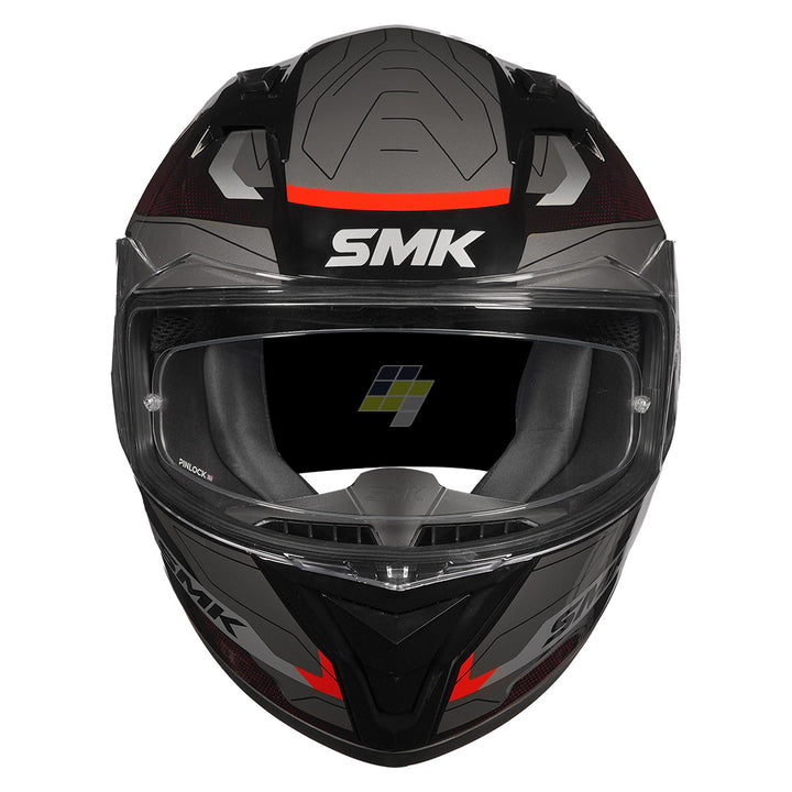SMK Stellar Sports Flight Helmet grey red front