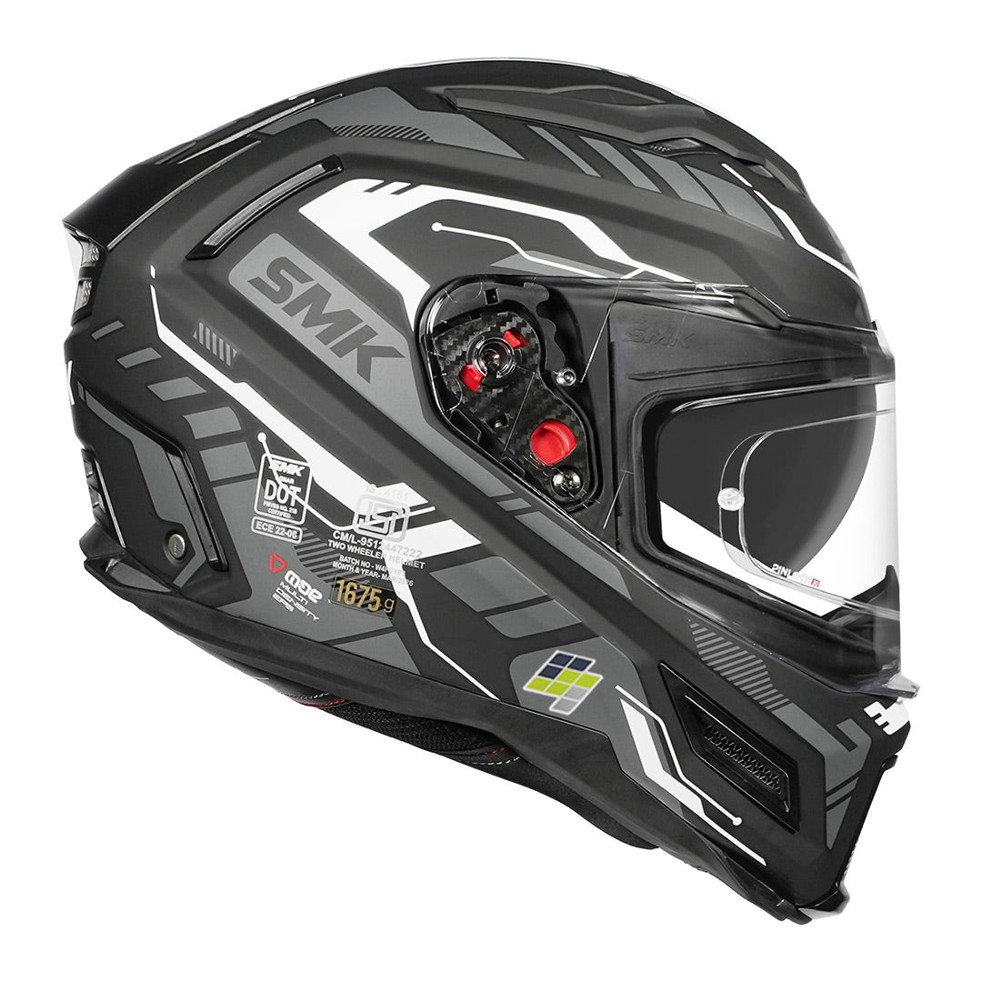 SMK Agnar Tektron Helmet matt white and grey