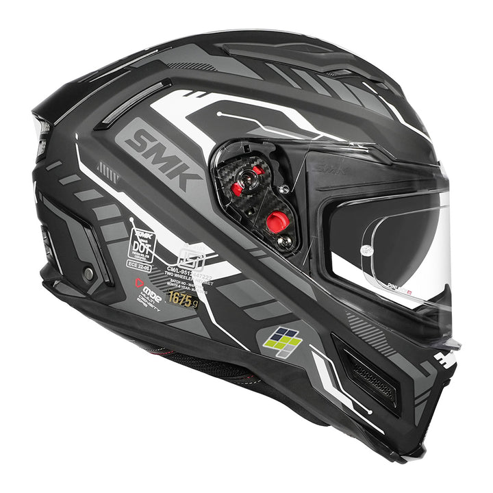 SMK Agnar Tektron Helmet matt white and grey