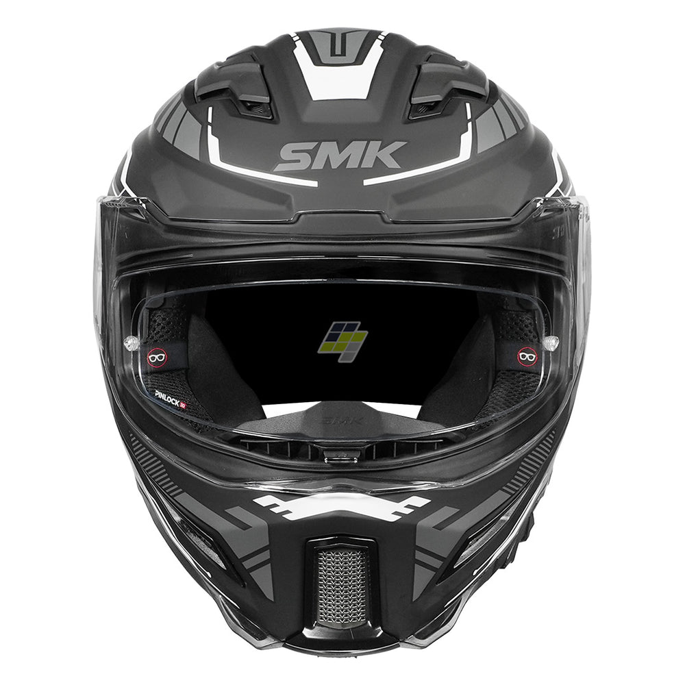SMK Agnar Tektron Helmet matt white and grey front