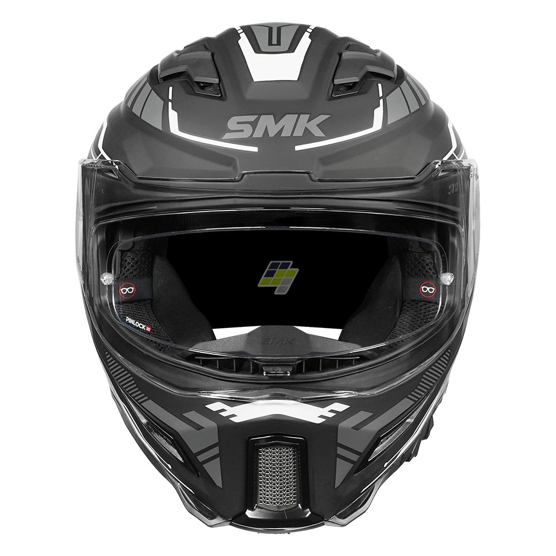 SMK Agnar Tektron Helmet matt white and grey front